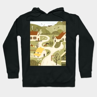 Farm landscape with animals Hoodie